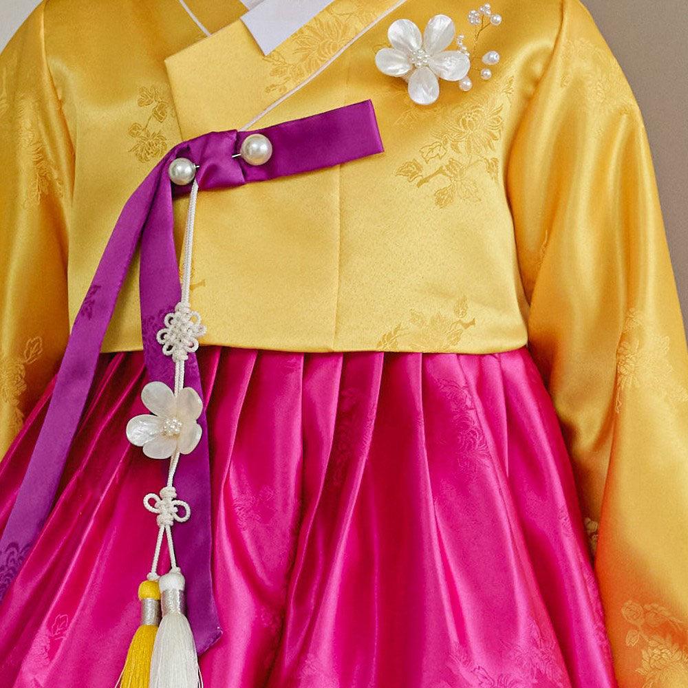 Seojung Yellow Magenta Girl Hanbok (1-8YR) - Native Korean