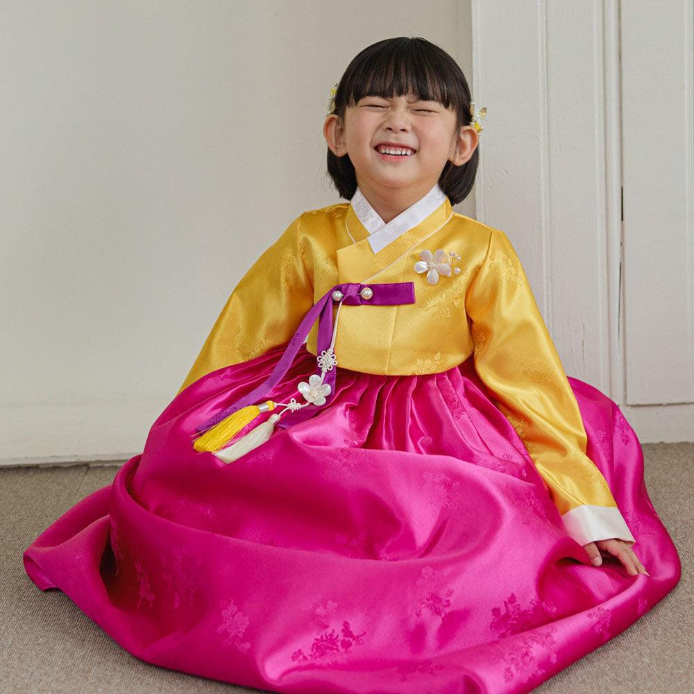 Seojung Yellow Magenta Girl Hanbok (1-8YR) - Native Korean