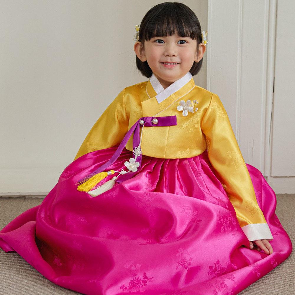 Seojung Yellow Magenta Girl Hanbok (1-8YR) - Native Korean