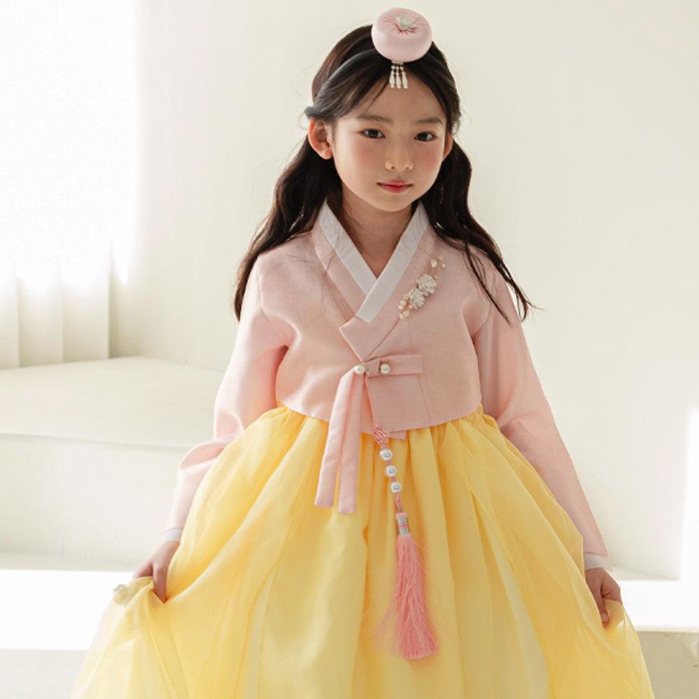 Yumin Flared Yellow Girl Hanbok (100D-15YR) - Native Korean