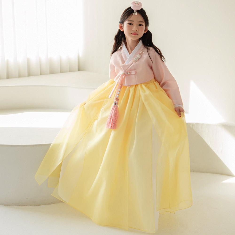 Yumin Flared Yellow Girl Hanbok (100D-15YR) - Native Korean