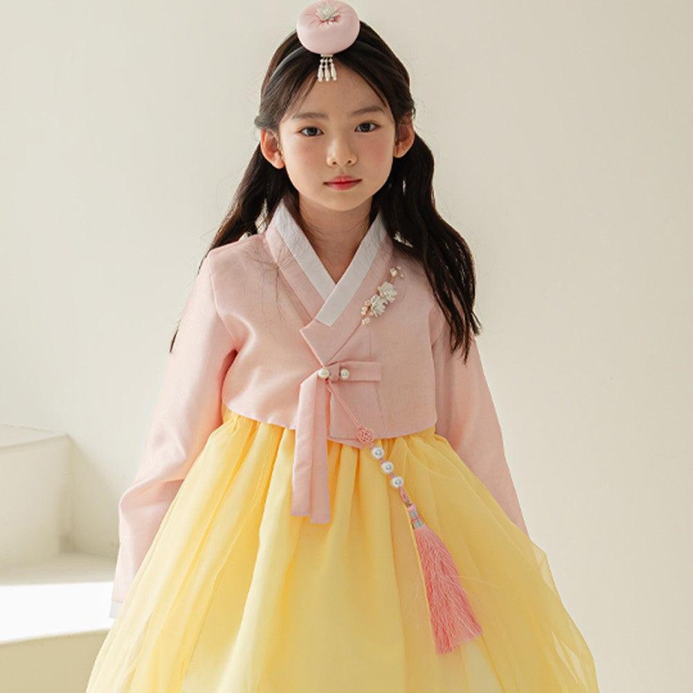 Yumin Flared Yellow Girl Hanbok (100D-15YR) - Native Korean