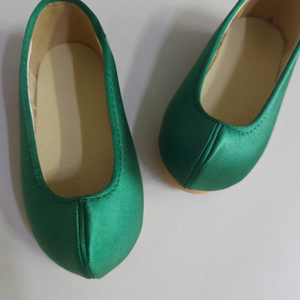 Solid Green Girl Hanbok Shoes