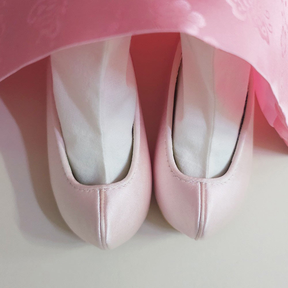 Solid Pink Girl Hanbok Shoes