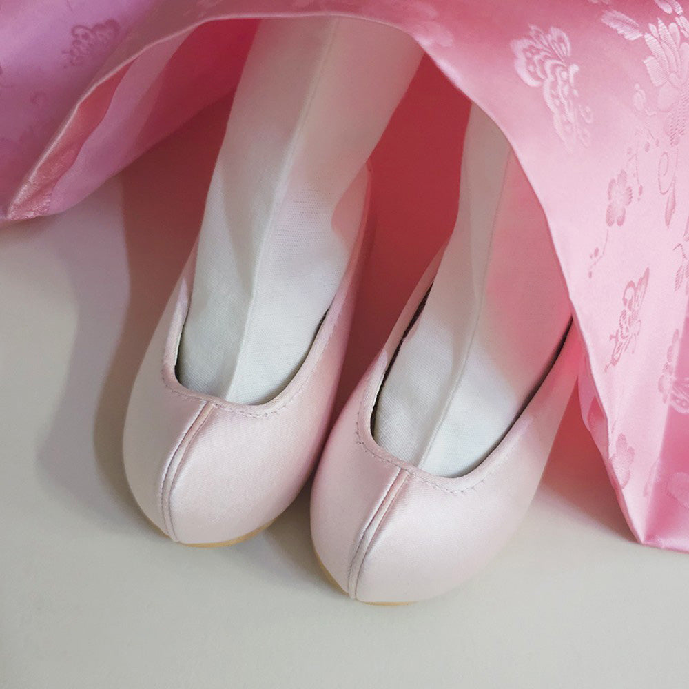 Solid Pink Girl Hanbok Shoes