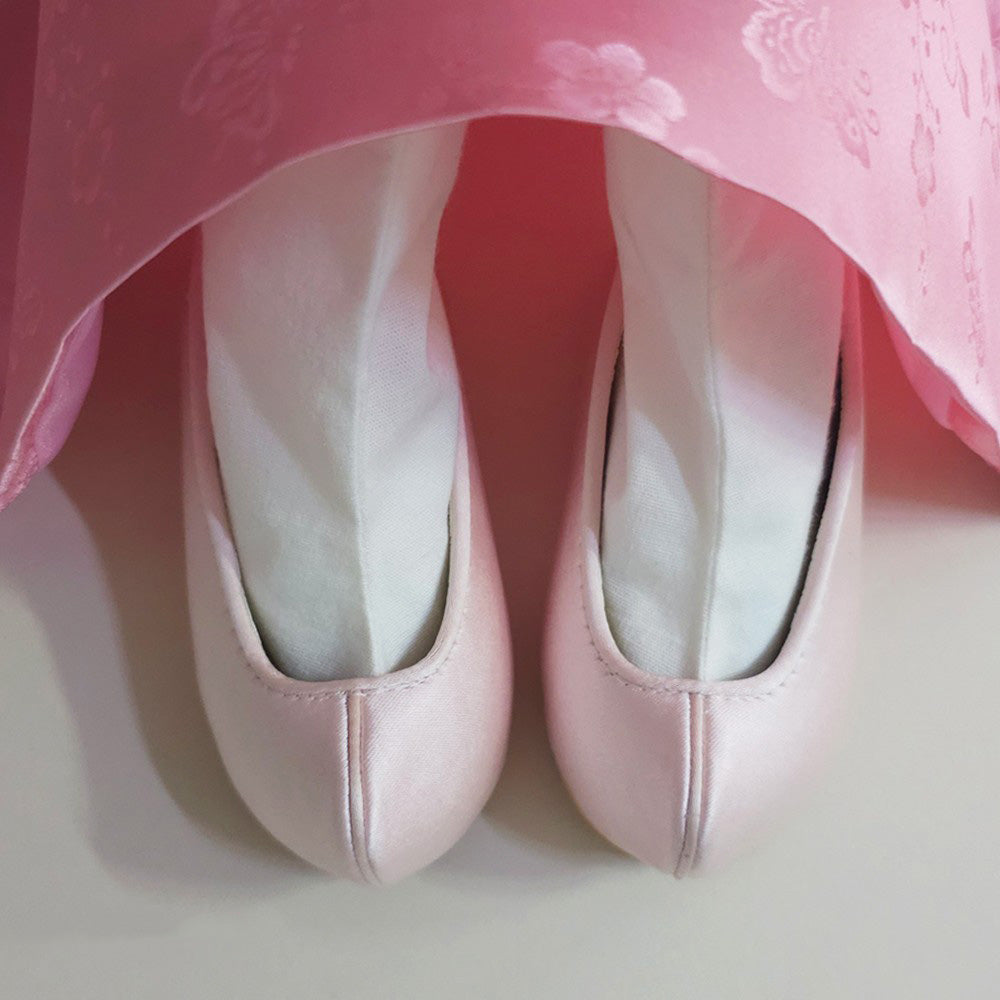 Solid Pink Girl Hanbok Shoes