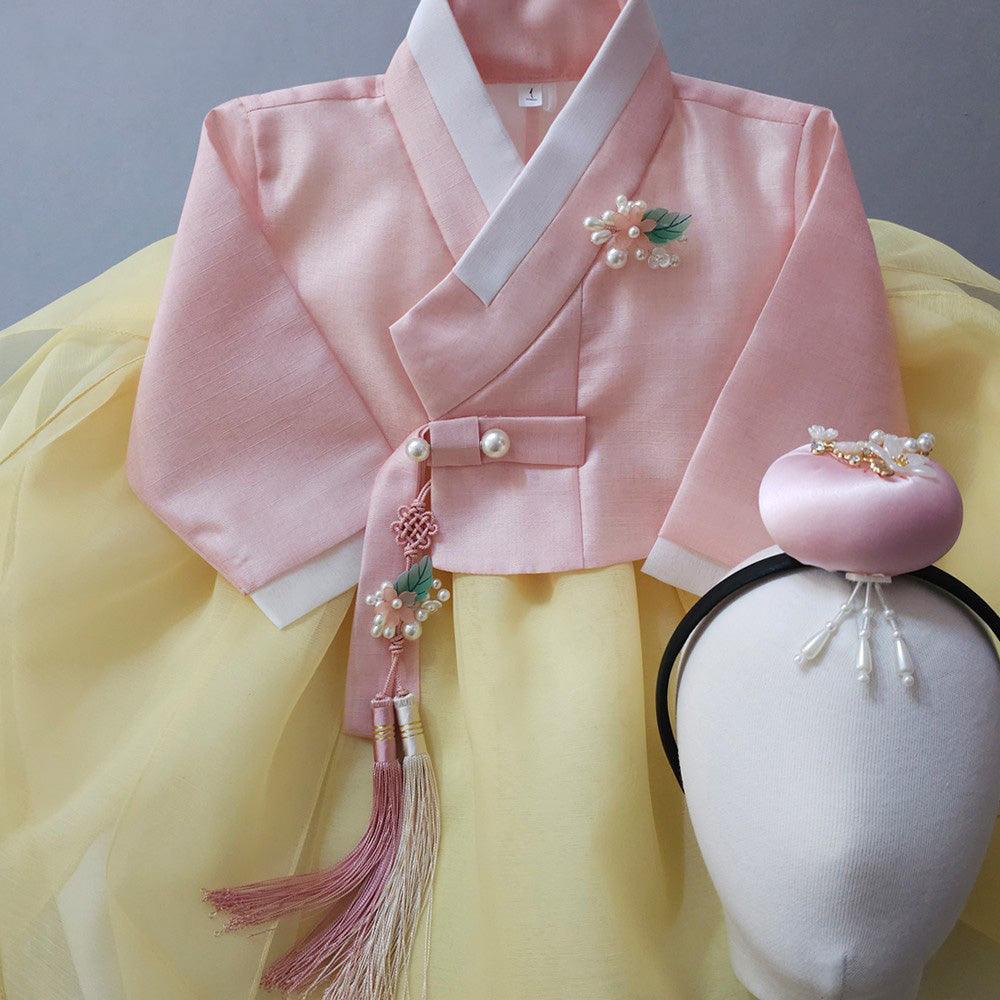 Yumin Flared Yellow Girl Hanbok (100D-15YR) - Native Korean