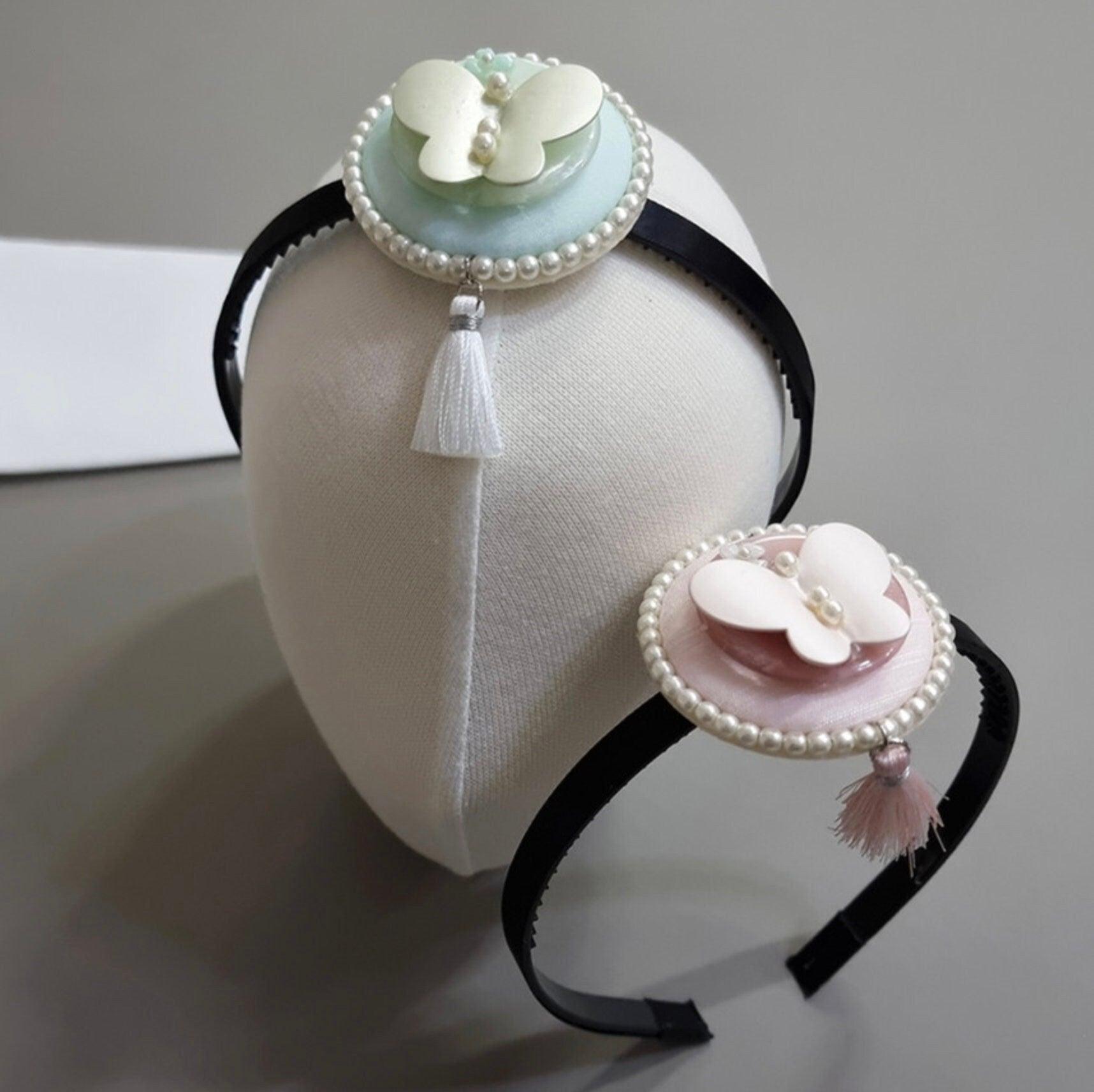 Pastel Butterfly Tassel Headband - Native Korean