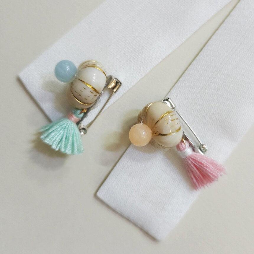 Pastel Mini Pumpkin Brooch - Native Korean
