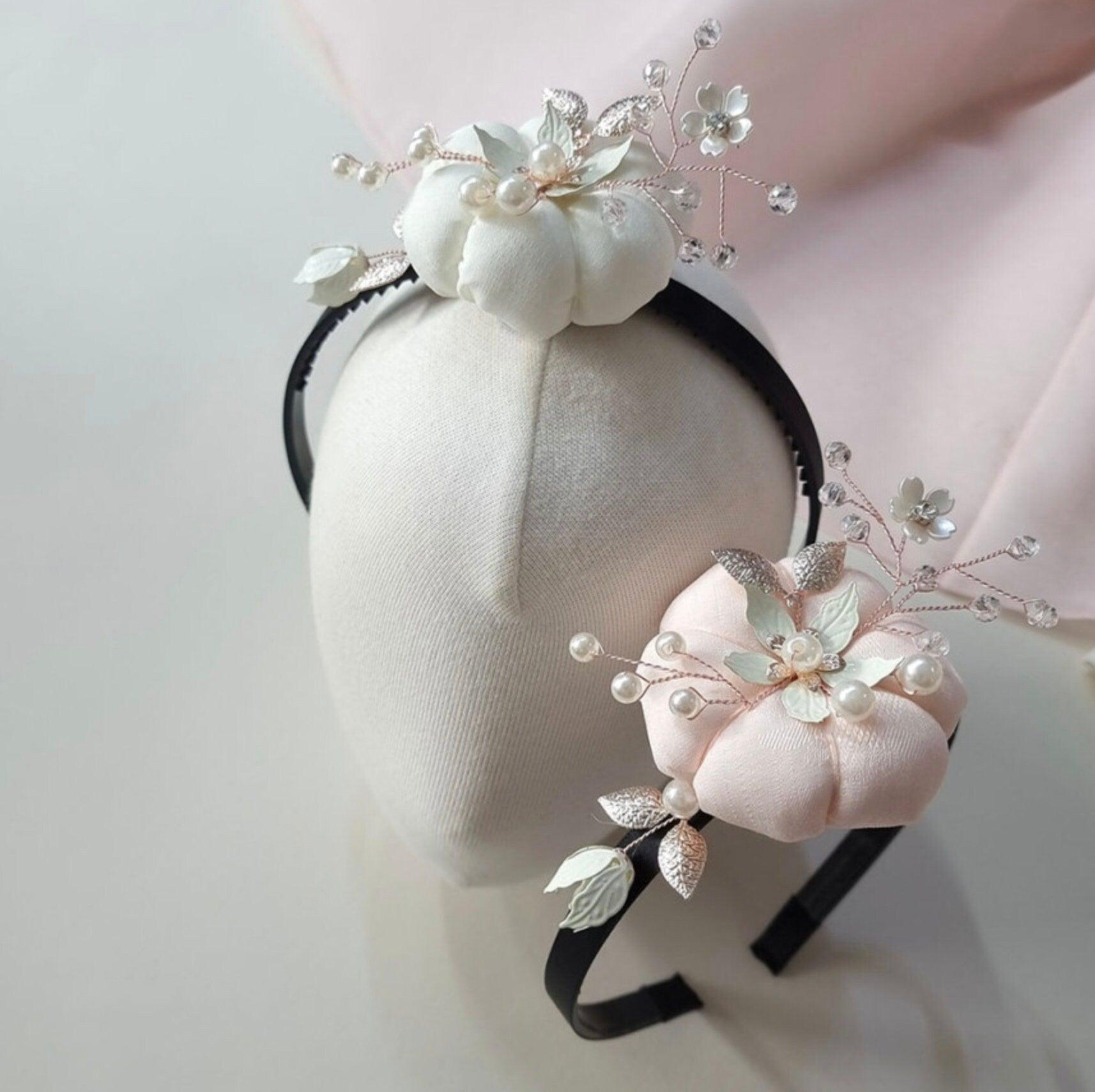 Pearl Floral Pumpkin Headband - Native Korean