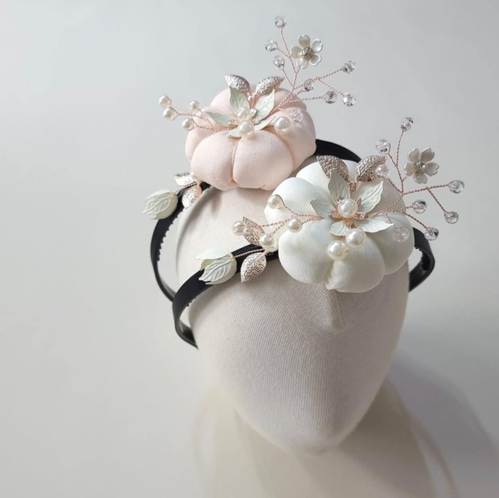 Pearl Floral Pumpkin Headband - Native Korean