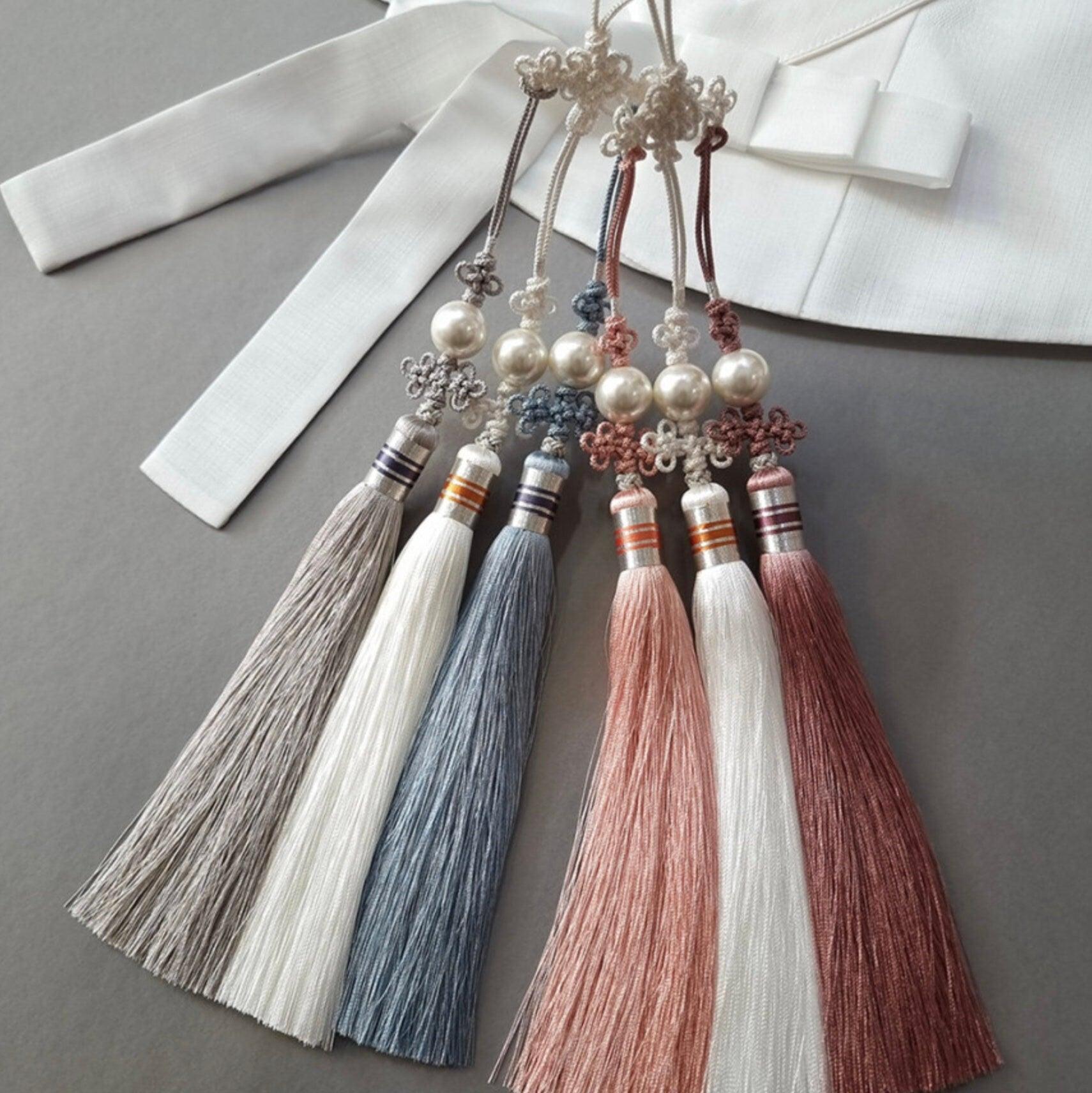 Pearl Trio Tassel Norigae - Native Korean