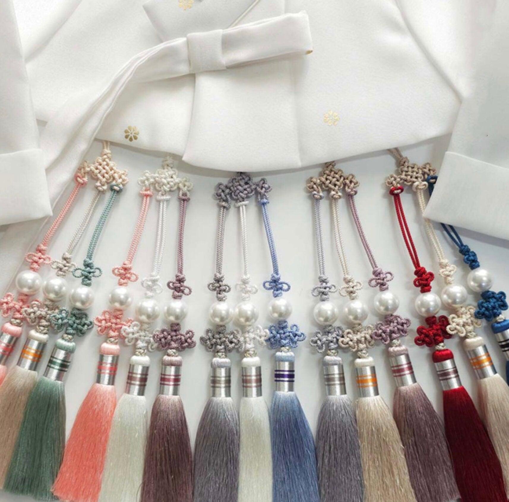 Pearl Trio Tassel Norigae - Native Korean