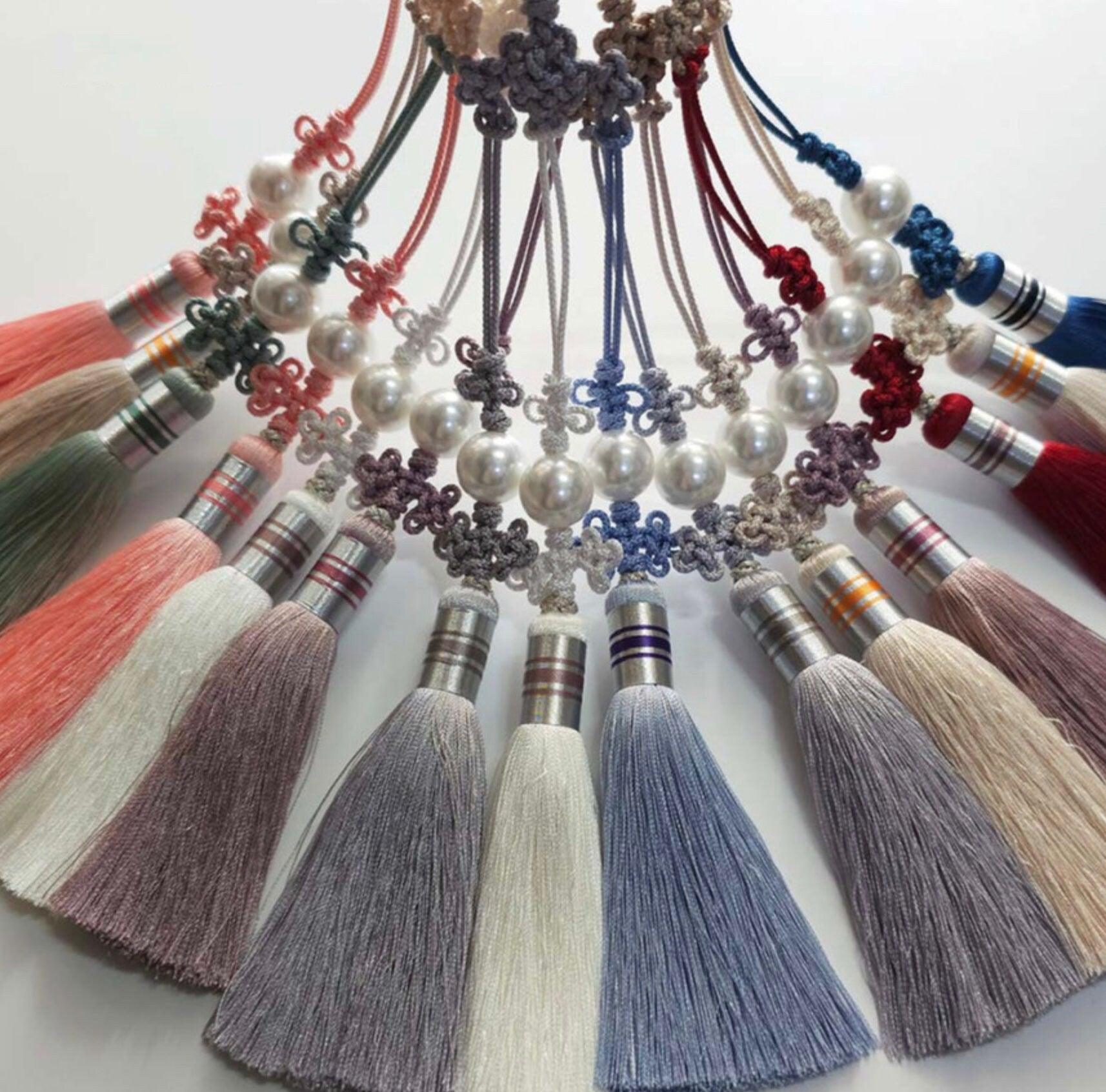Pearl Trio Tassel Norigae - Native Korean
