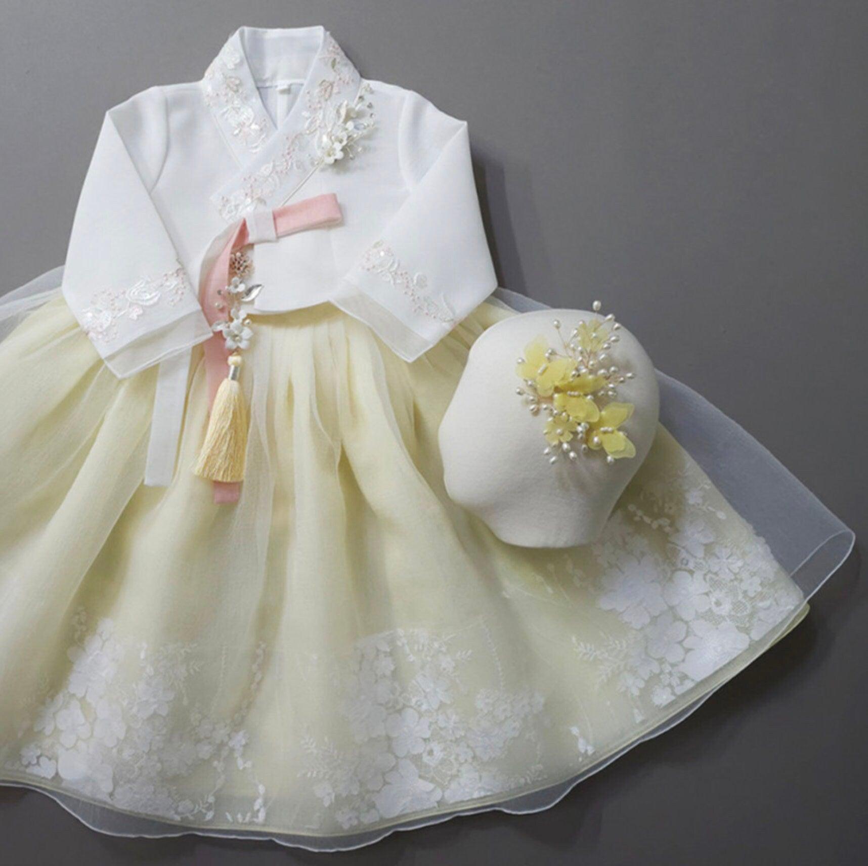 Roha 3D Floral Dress Girl Hanbok (1-12YR) - Native Korean