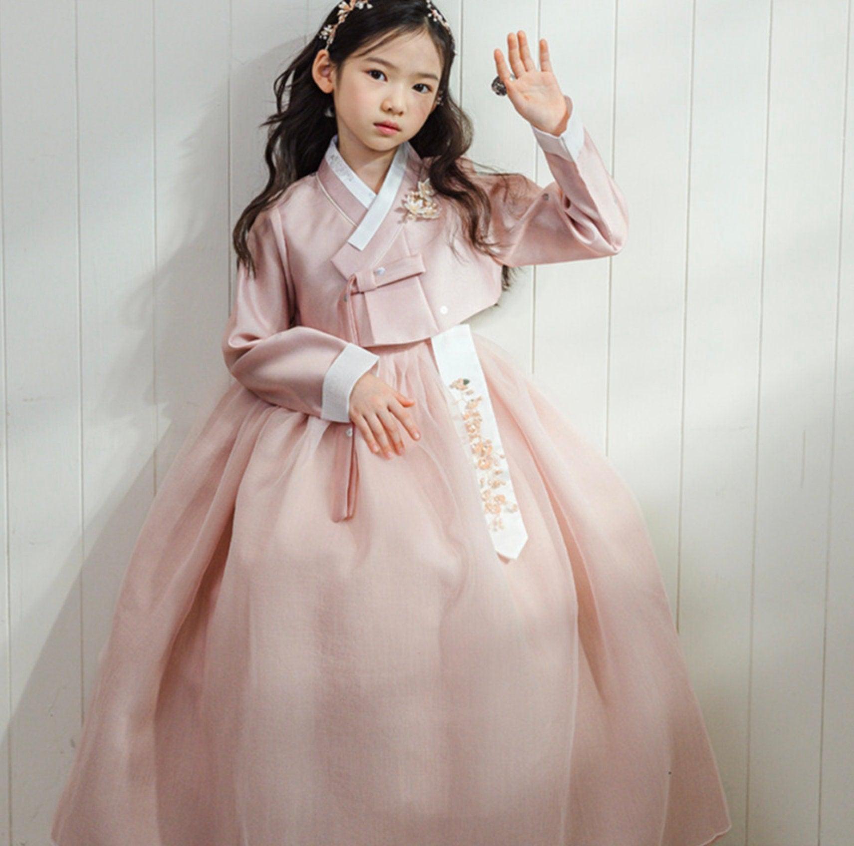 Ryu Pink Dress Girl Hanbok (100D-8YR) - Native Korean