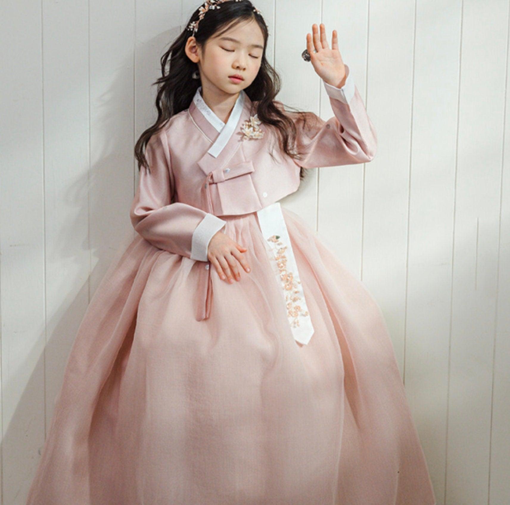 Ryu Pink Dress Girl Hanbok (100D-8YR) - Native Korean