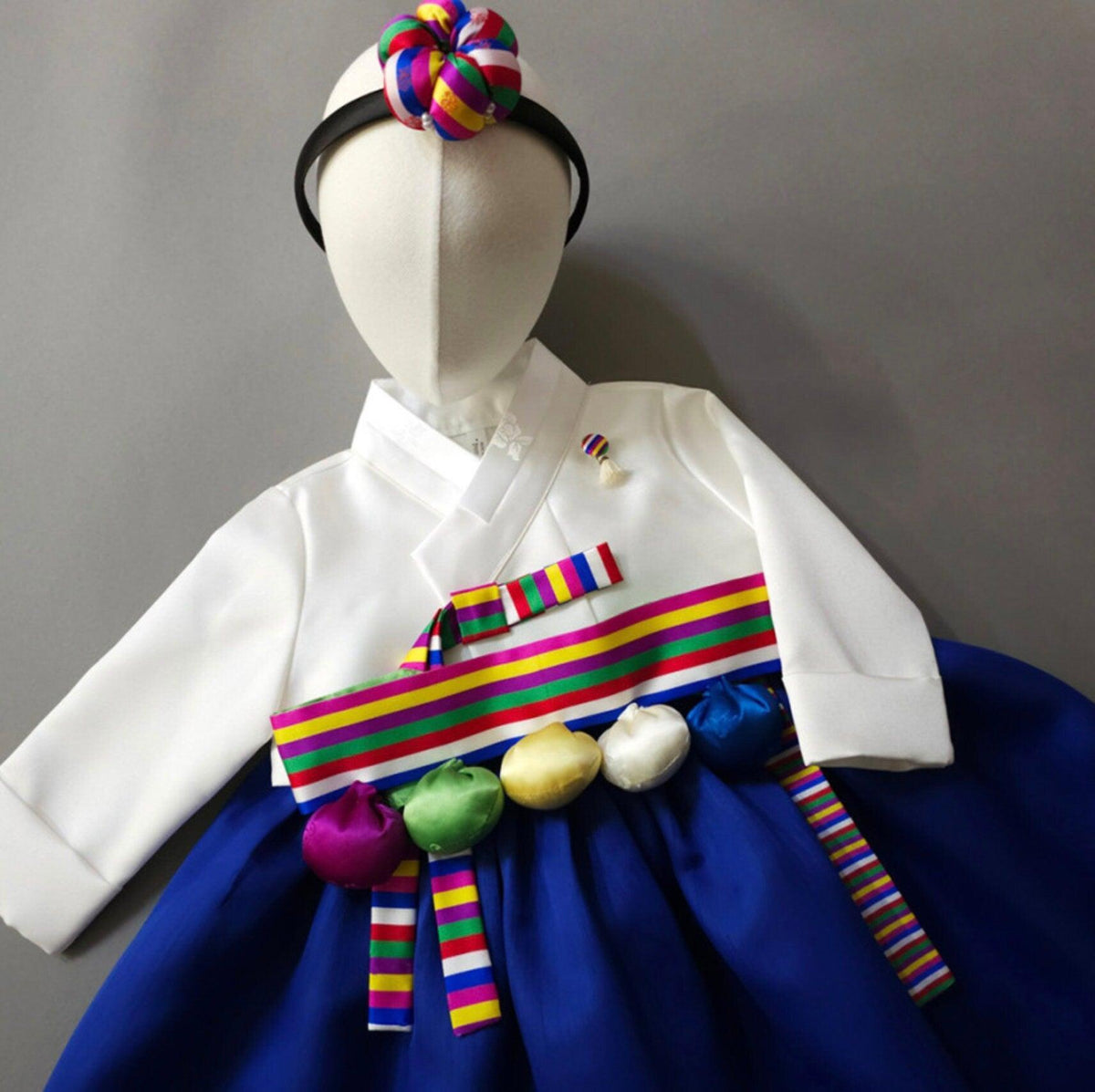 Saekdong Ribbon Blue Girl Hanbok (1-9YR)