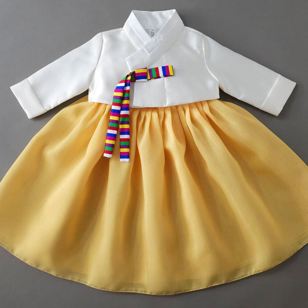 Saekdong Ribbon Yellow Girl Hanbok (1-9YR) - Native Korean