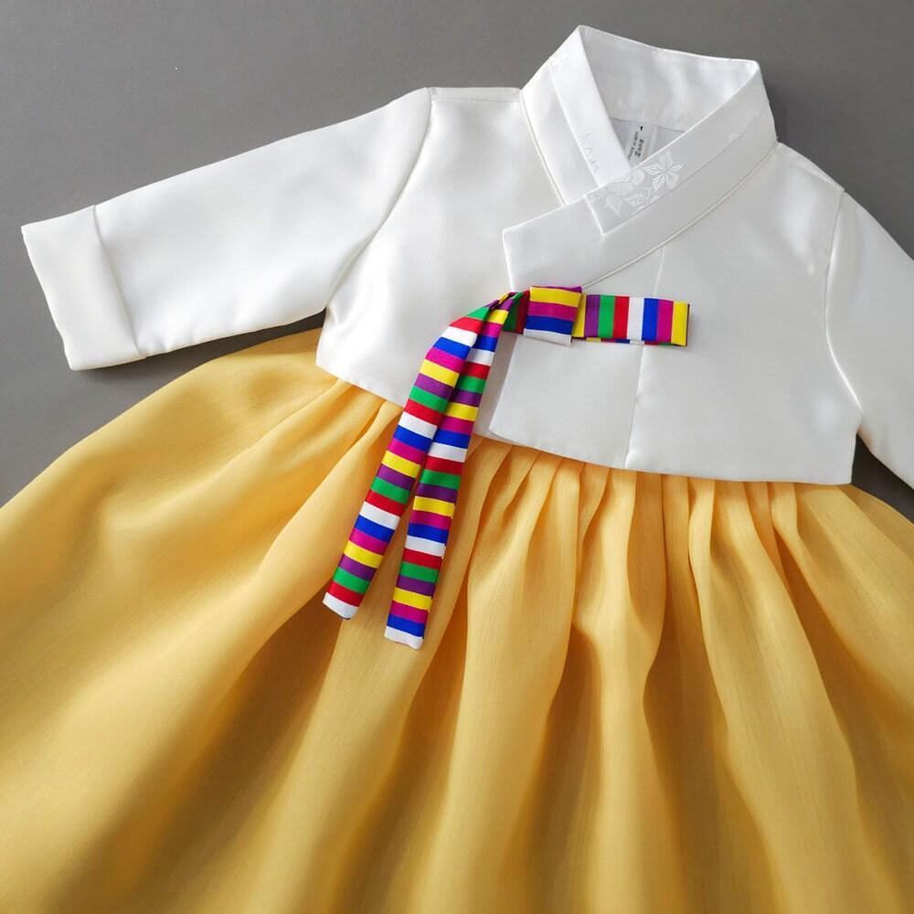 Saekdong Ribbon Yellow Girl Hanbok (1-9YR) - Native Korean