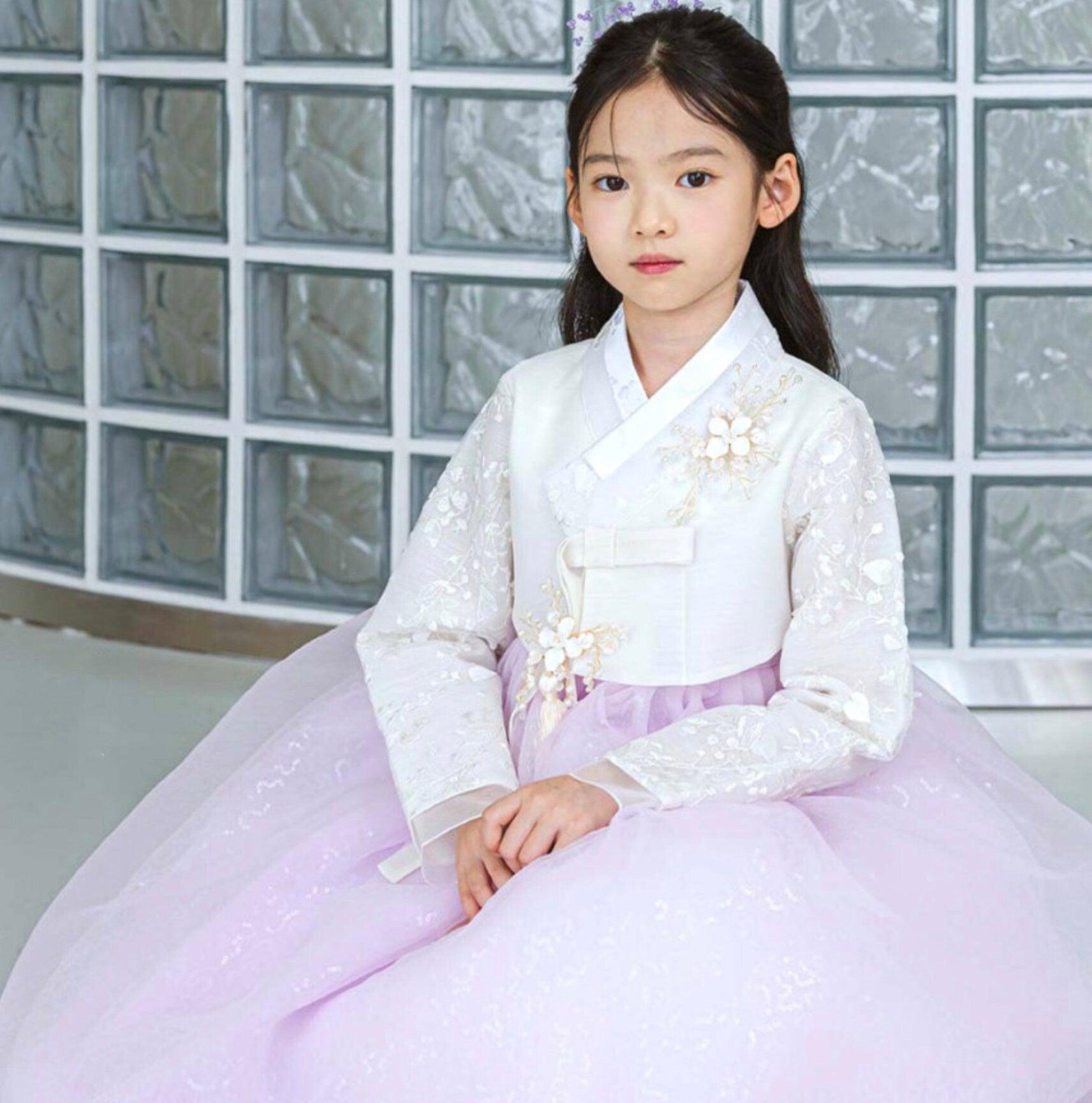 Saerin Purple Dress Girl Hanbok (1-12YR) - Native Korean