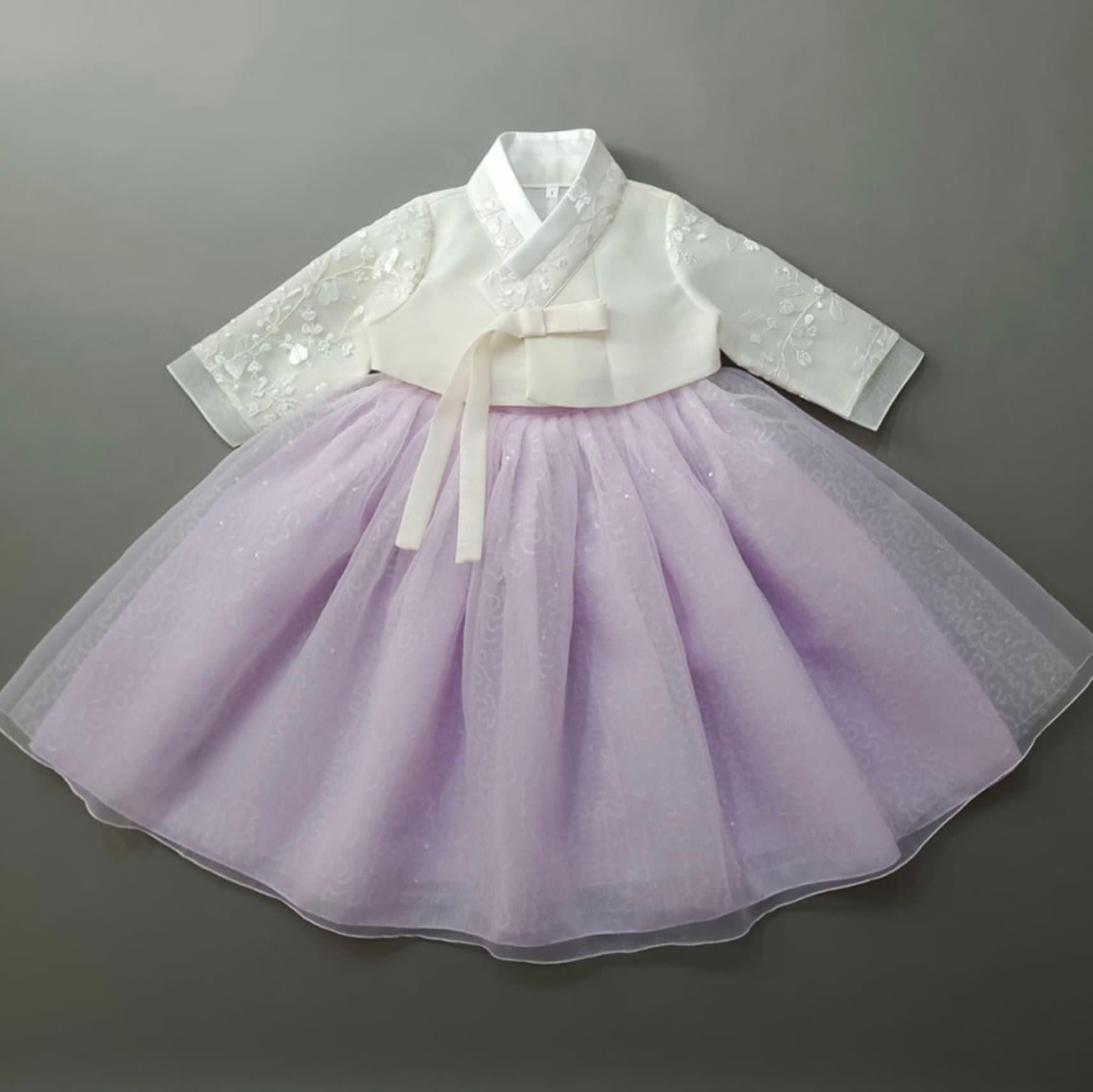 Saerin Purple Dress Girl Hanbok (1-12YR) - Native Korean