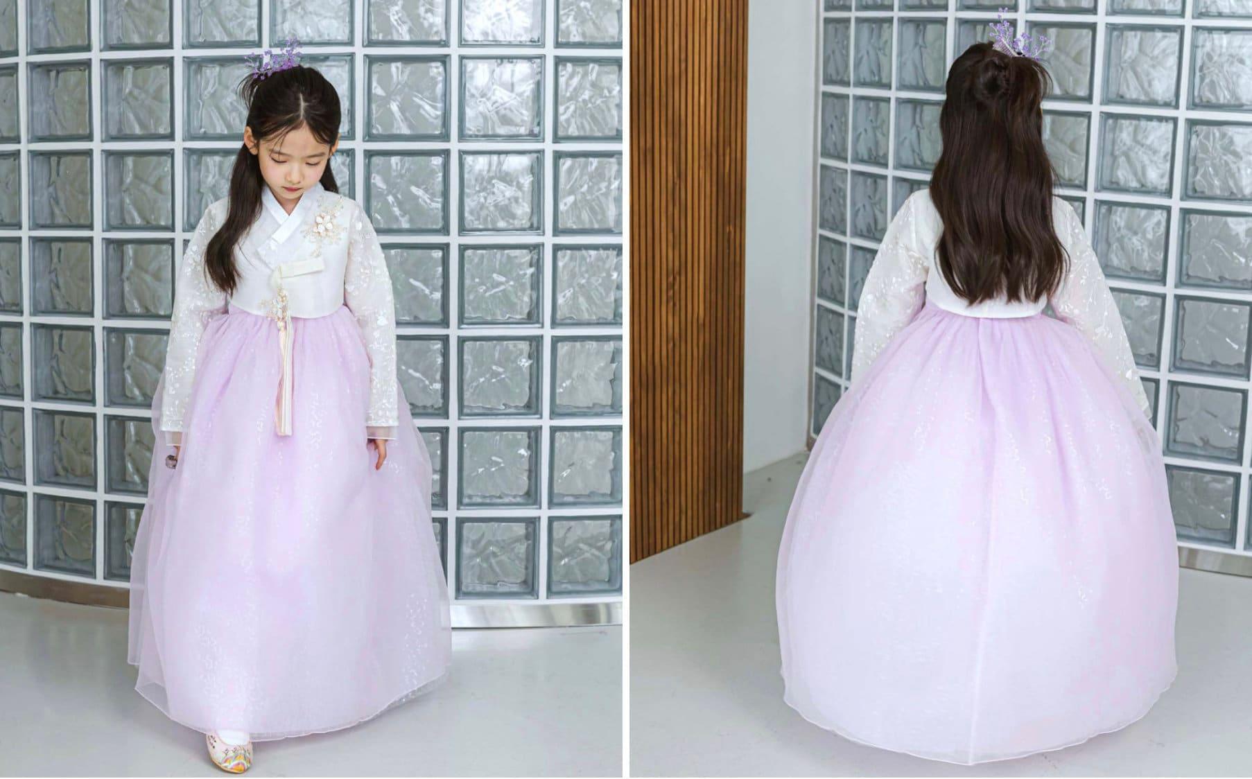 Saerin Purple Dress Girl Hanbok (1-12YR) - Native Korean