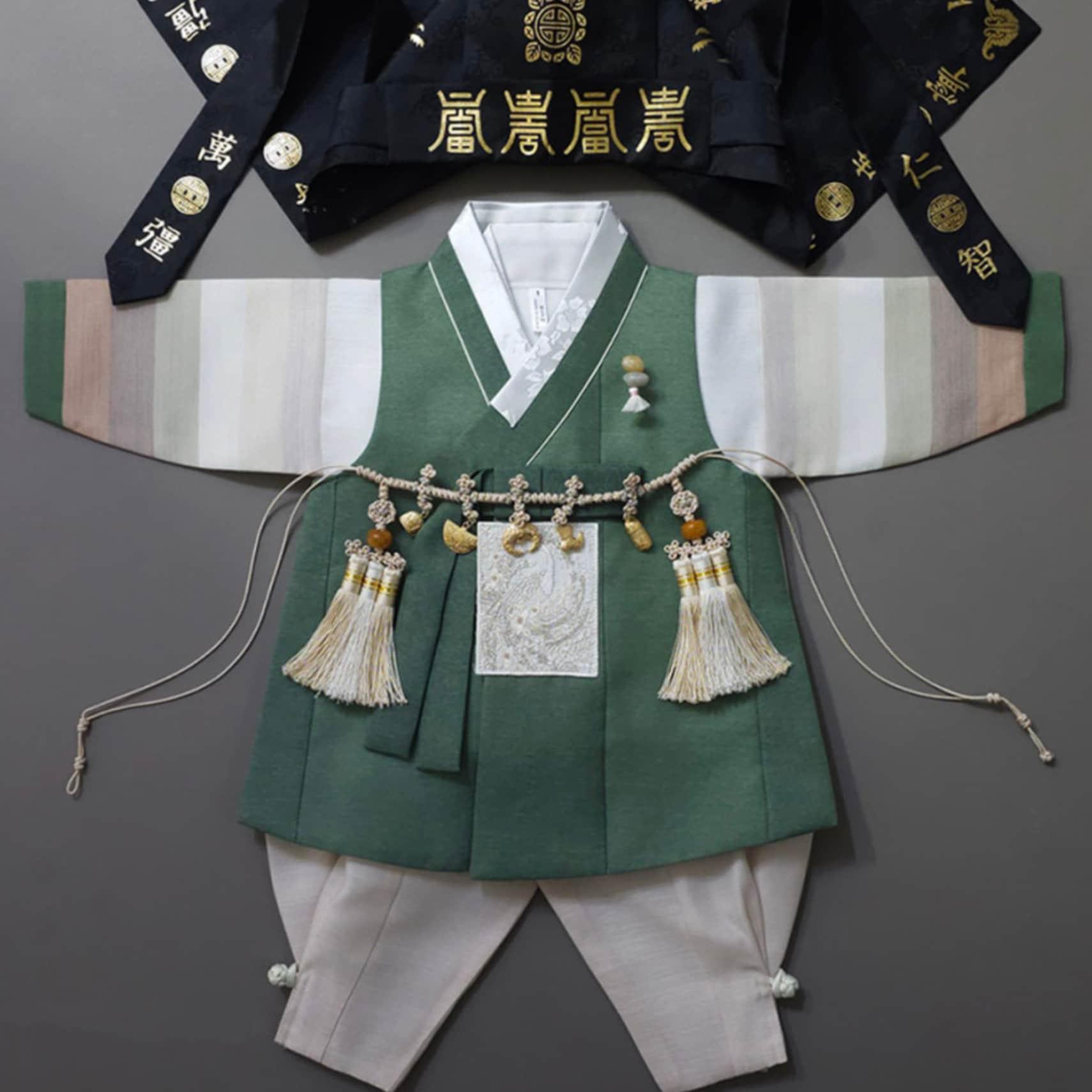 Sangmin Saekdong Green Boy Hanbok (100D-8YR) - Native Korean