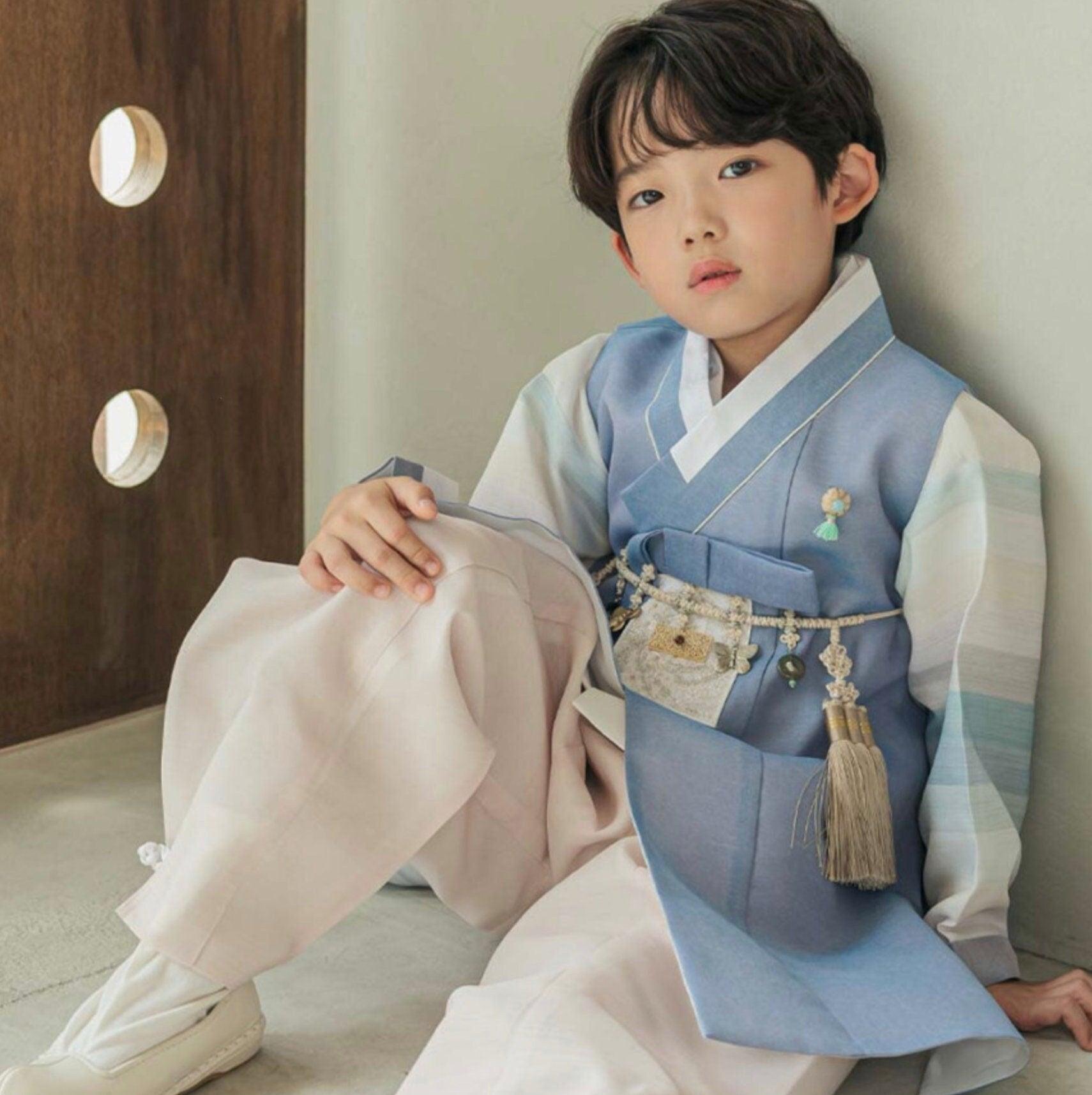 Sangmin Saekdong Sky-Blue Boy Hanbok (100D-8YR) - Native Korean