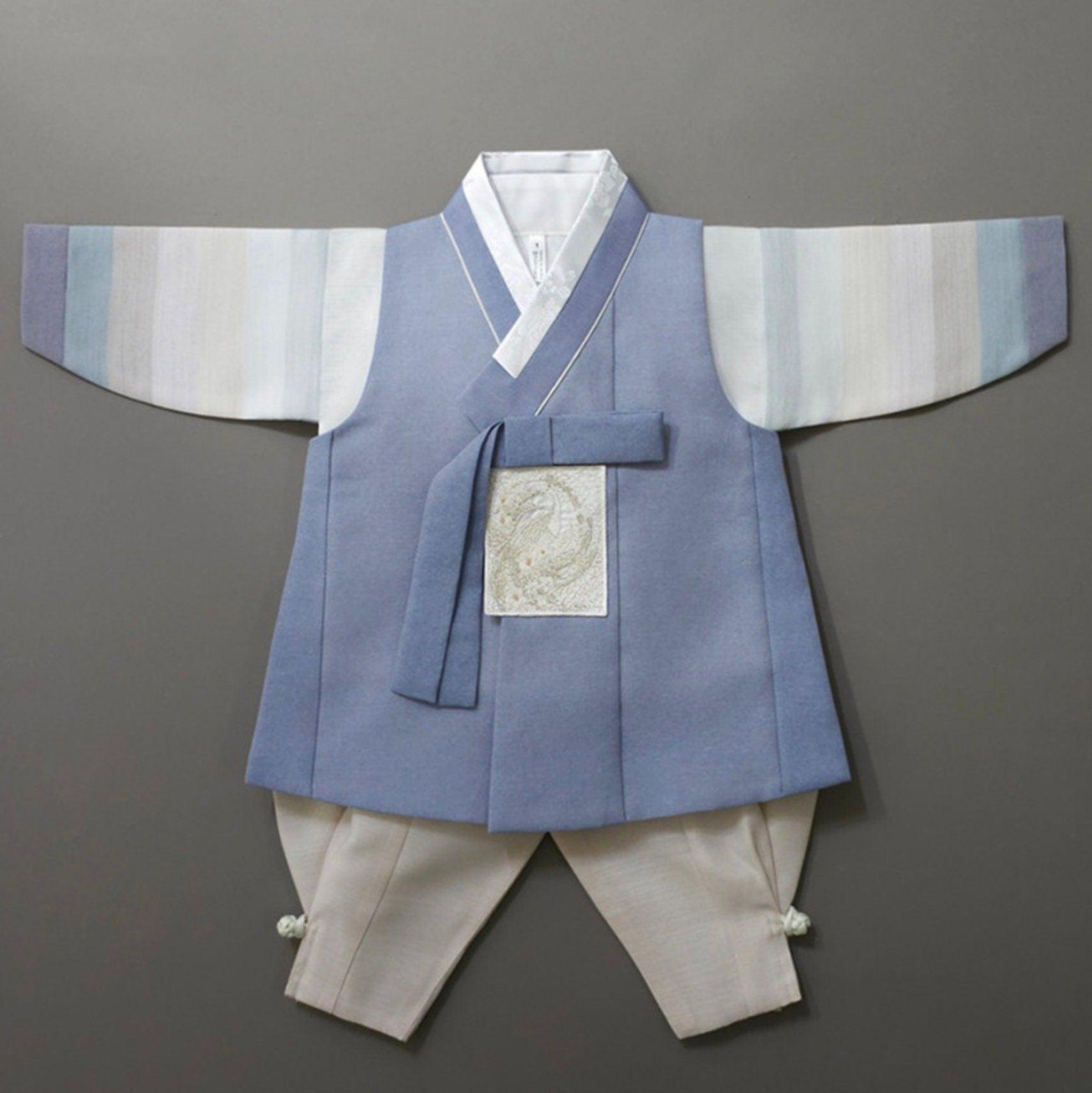 Sangmin Saekdong Sky-Blue Boy Hanbok (100D-8YR) - Native Korean