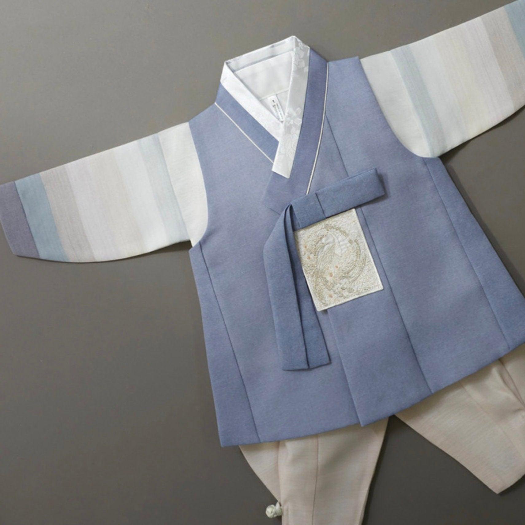 Sangmin Saekdong Sky-Blue Boy Hanbok (100D-8YR) - Native Korean