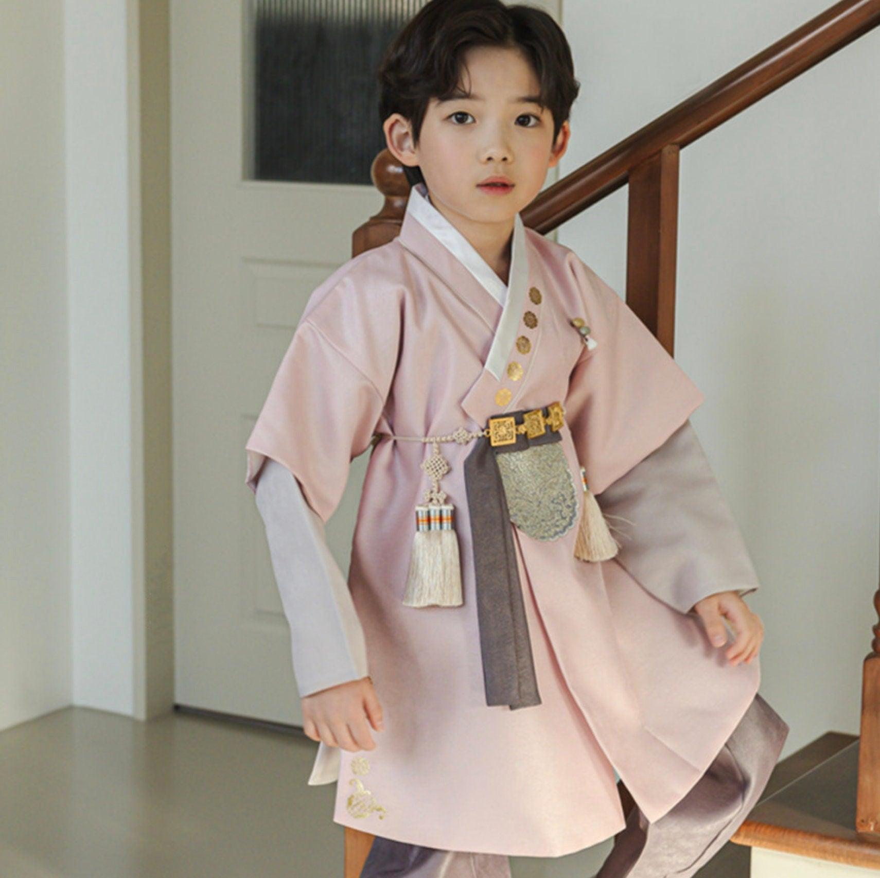 Sejong Pink Boy Hanbok (1-12YR) - Native Korean