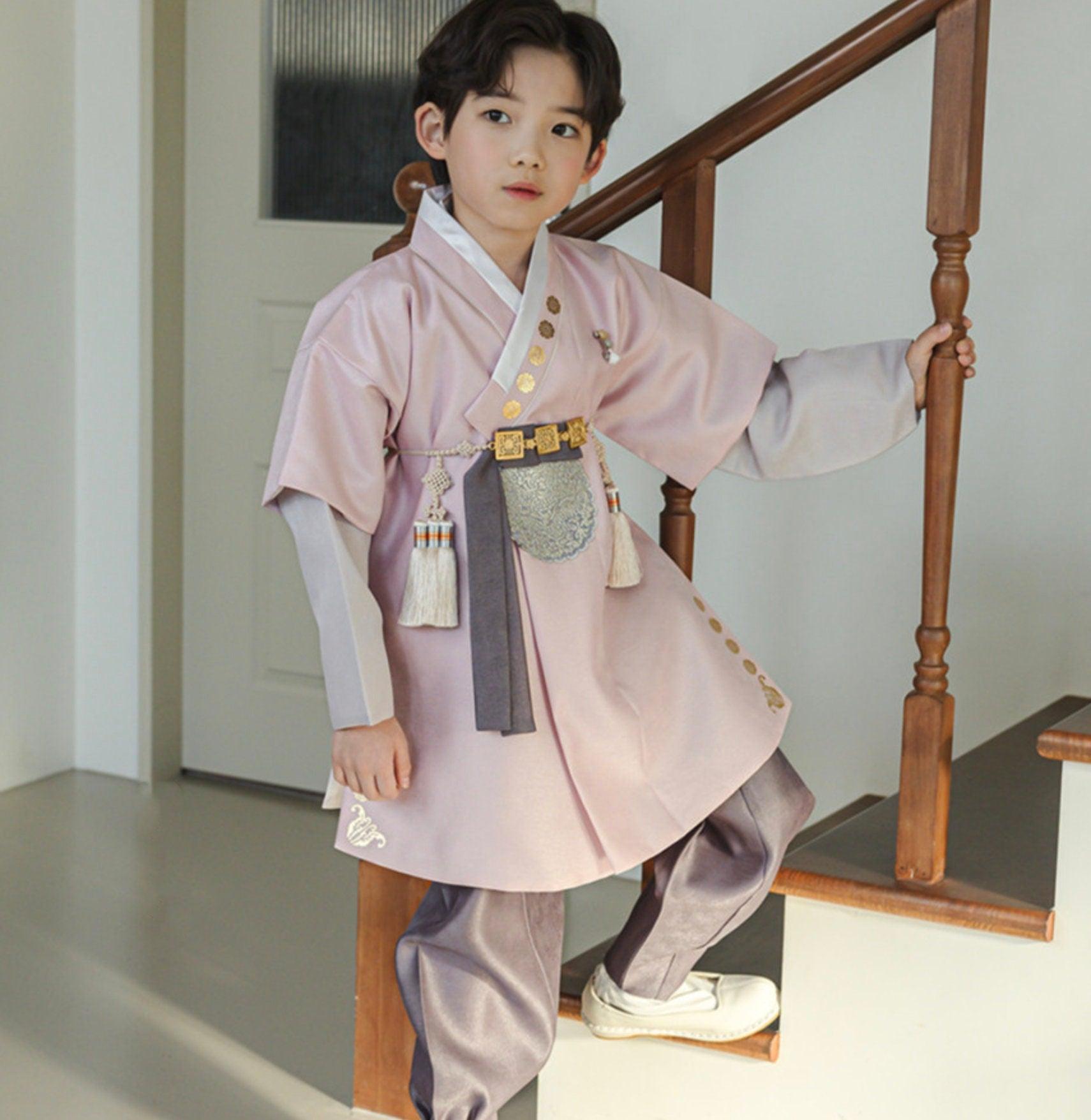 Sejong Pink Boy Hanbok (1-12YR) - Native Korean