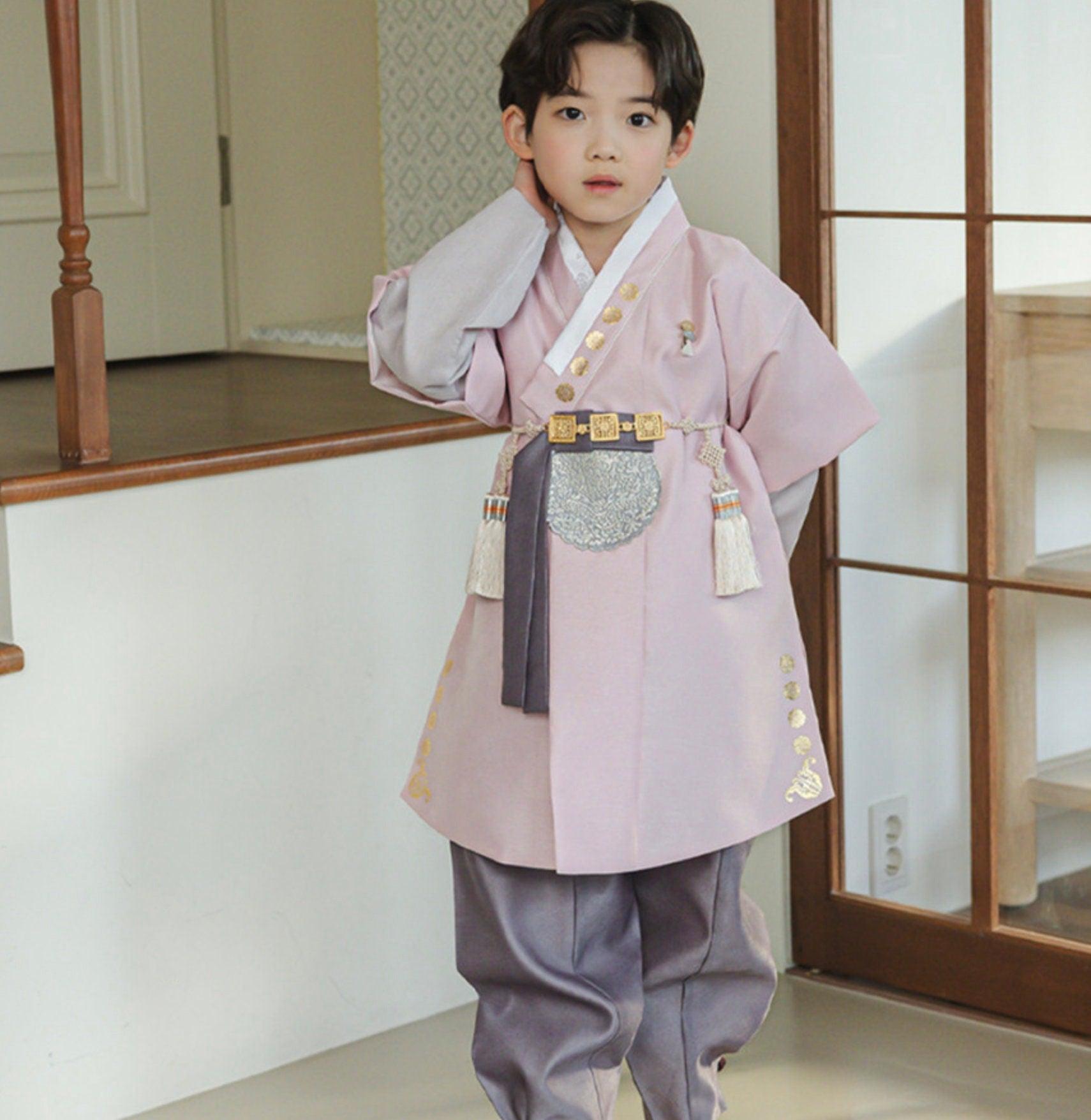 Sejong Pink Boy Hanbok (1-12YR) - Native Korean