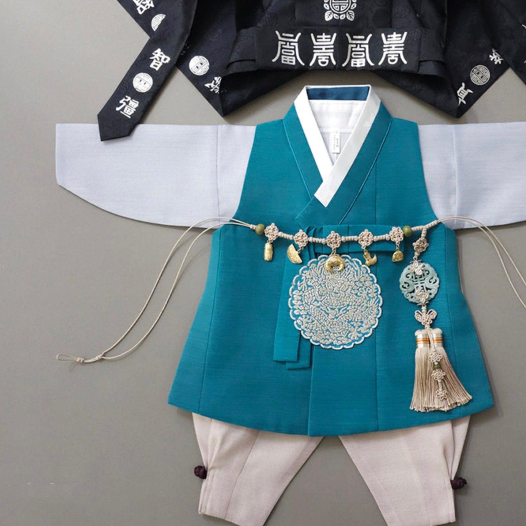 Sejong Teal Boy Hanbok (1-9YR) - Native Korean