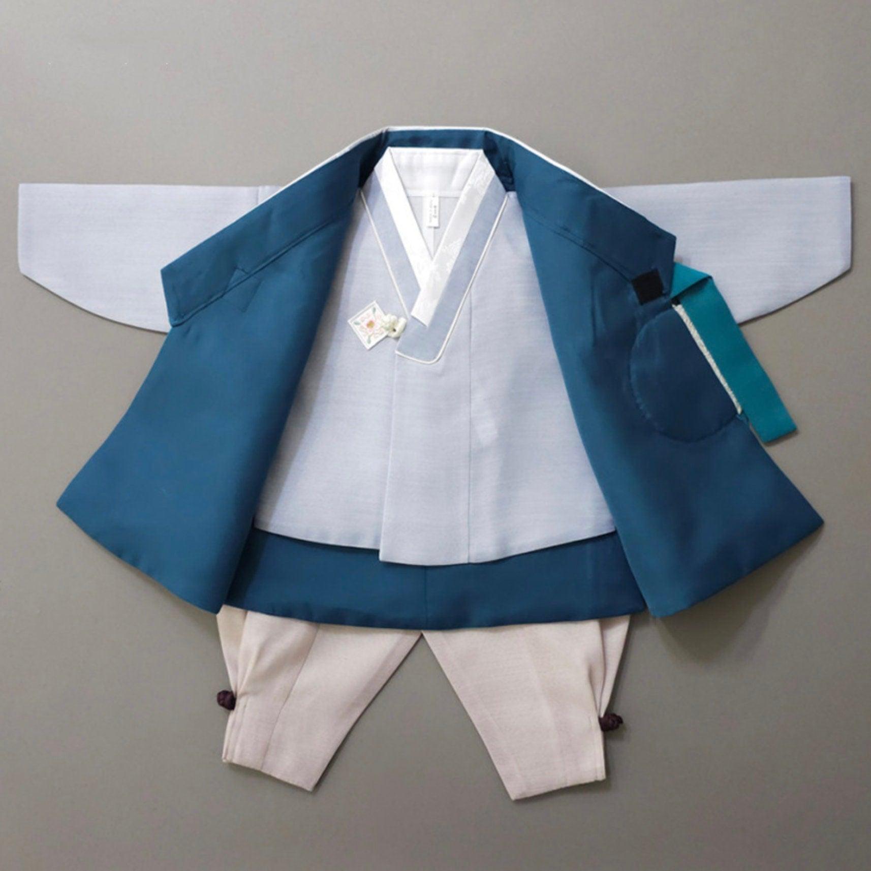 Sejong Teal Boy Hanbok (1-9YR) - Native Korean