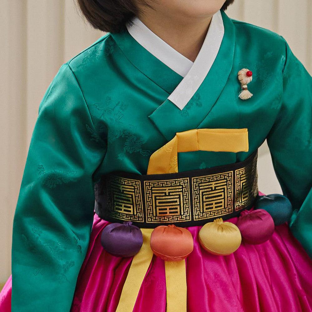 Seojung Green Magenta Girl Hanbok (1-9YR) - Native Korean