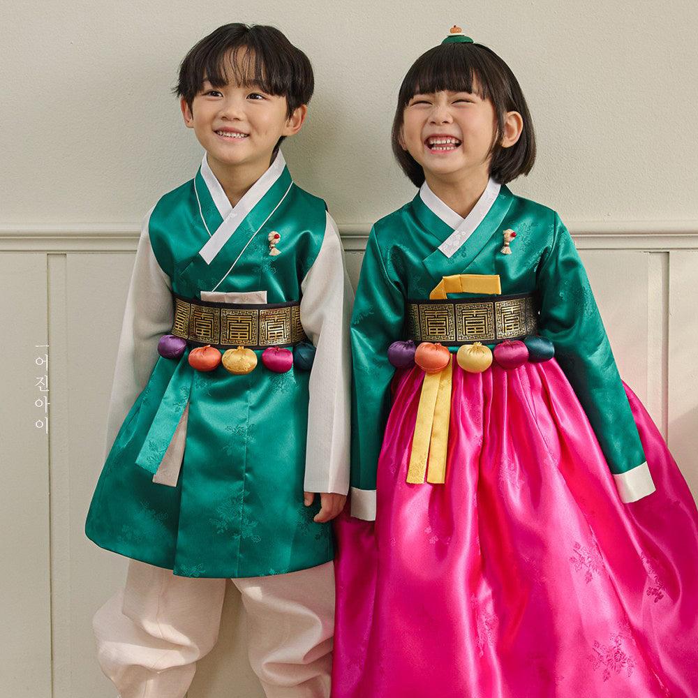 Seojung Green Magenta Girl Hanbok (1-9YR) - Native Korean