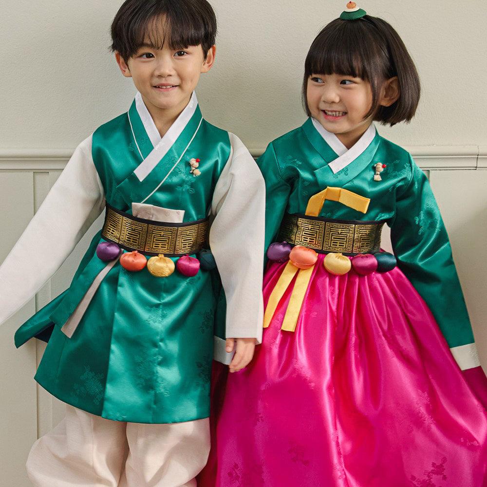 Seojung Green Magenta Girl Hanbok (1-9YR) - Native Korean