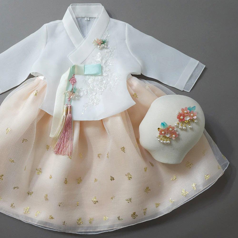 Seolhee Peach Dress Girl Hanbok (1-12YR) - Native Korean