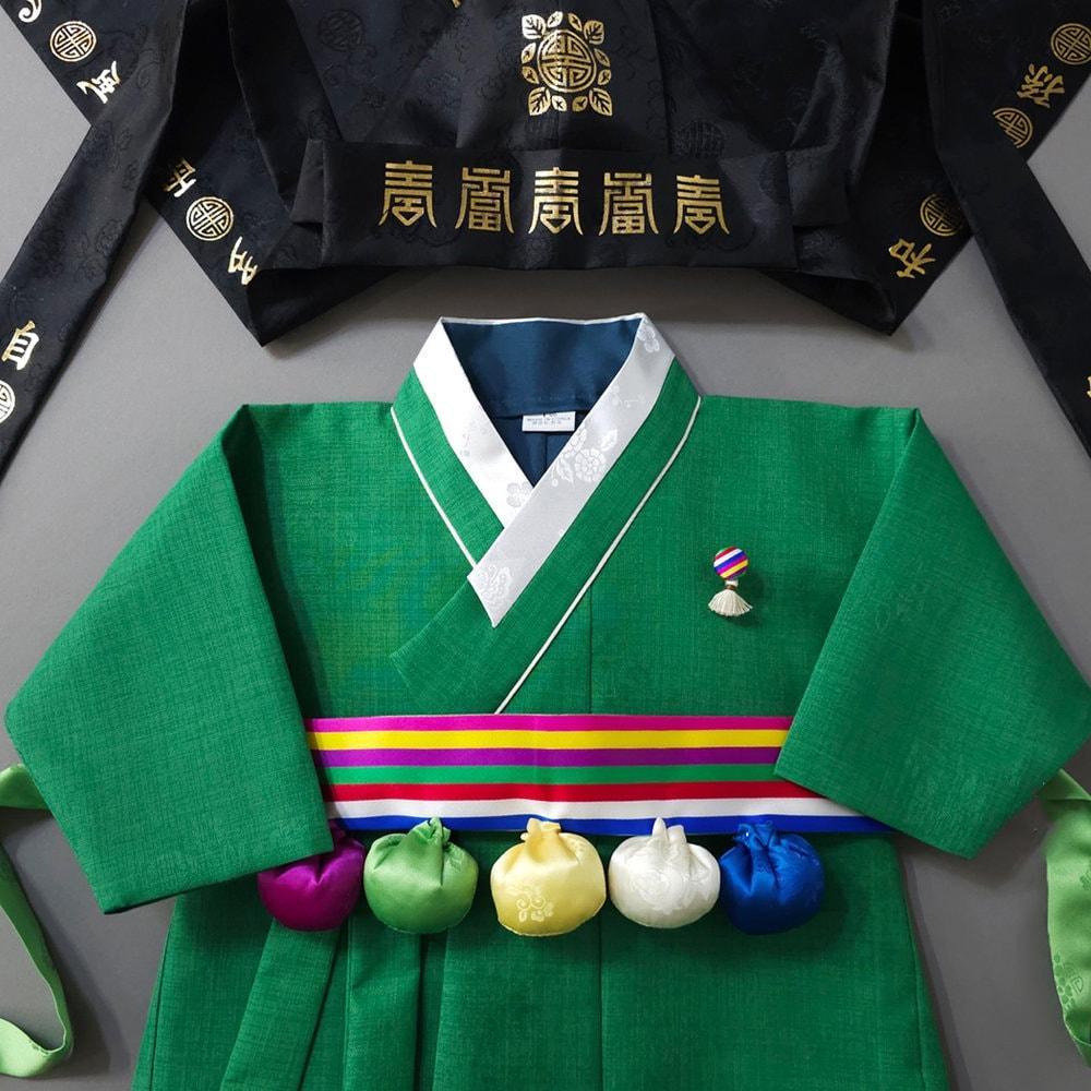 Seongyun Green Boy Hanbok (100D-10YR) - Native Korean