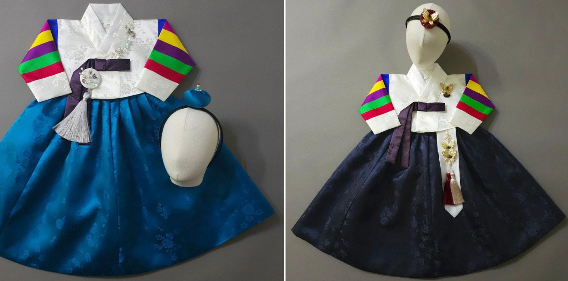 Seunju Ivory Saekdong Jeogori-9 Colors Skirt Girl Hanbok (100D-10YR) - Native Korean