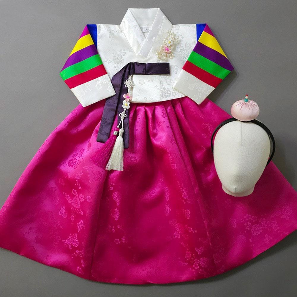 Seunju Ivory Saekdong Jeogori-9 Colors Skirt Girl Hanbok (100D-10YR) - Native Korean