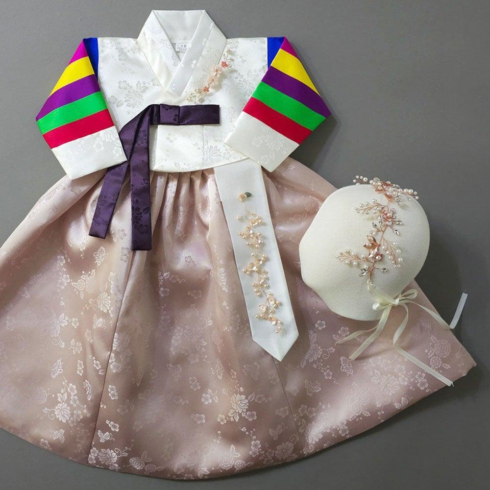 Seunju Ivory Saekdong Jeogori-9 Colors Skirt Girl Hanbok (100D-10YR) - Native Korean