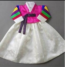 Seunju Magenta Saekdong Jeogori-9 Colors Skirt Girl Hanbok (100D-10YR) - Native Korean