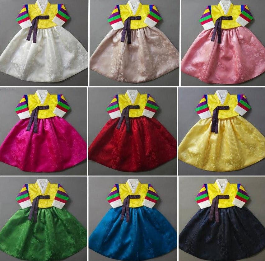Seunju Yellow Saekdong Jeogori-9 Colors Skirt Girl Hanbok (100D-10YR) - Native Korean