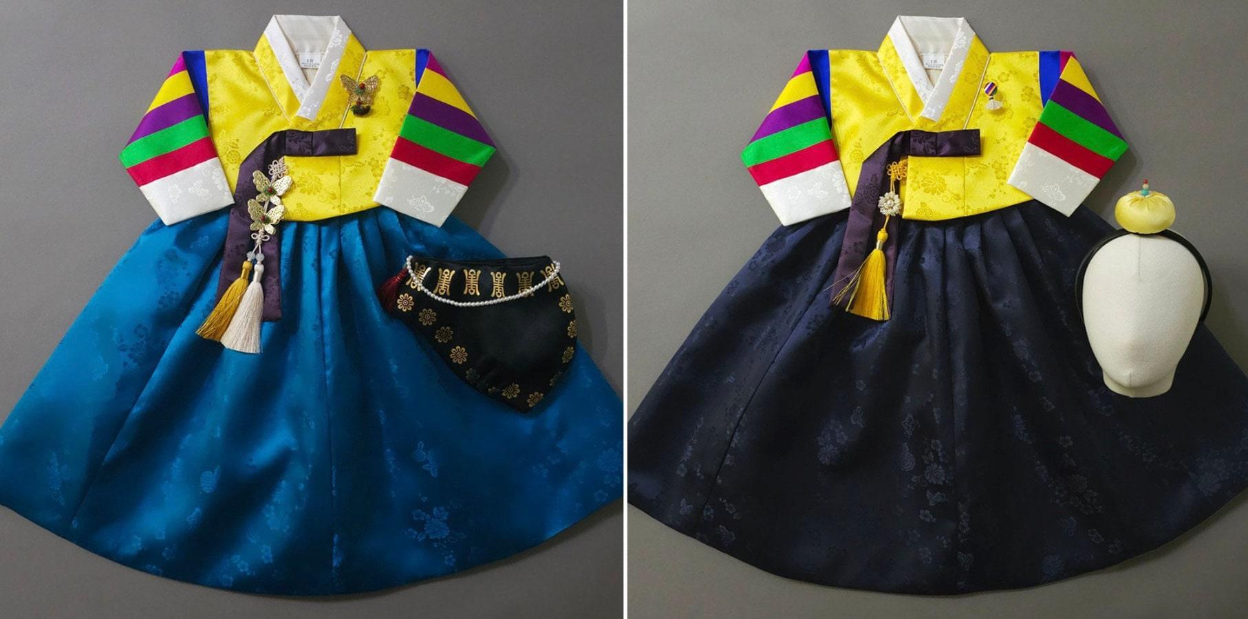 Seunju Yellow Saekdong Jeogori-9 Colors Skirt Girl Hanbok (100D-10YR) - Native Korean