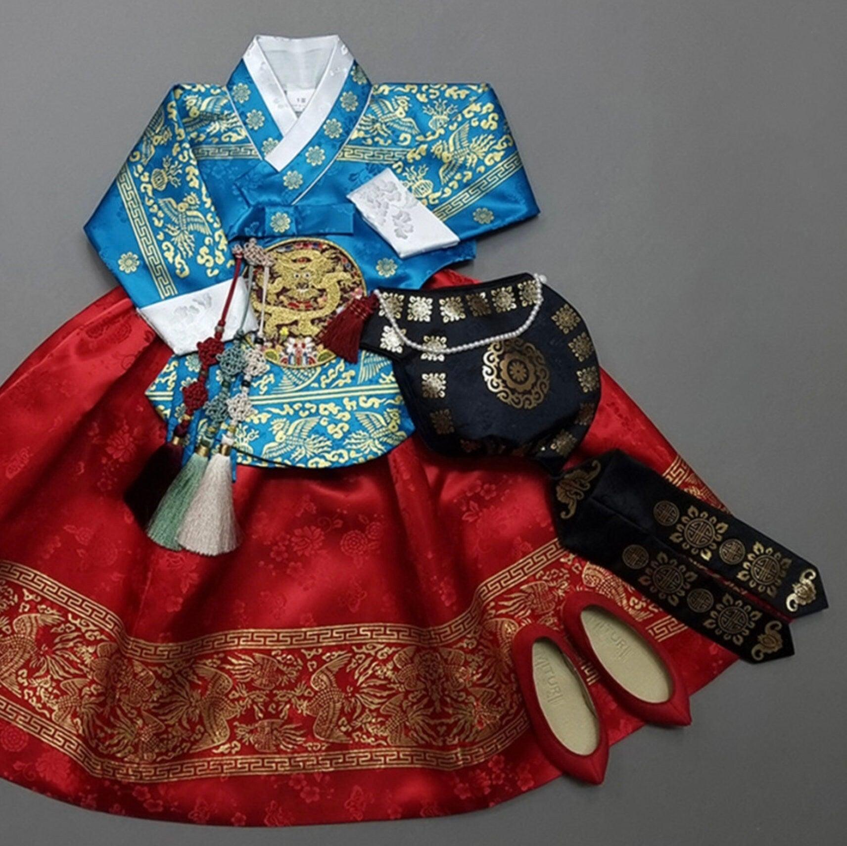 Shiny Red Skirt Girl Hanbok (100D-1YR) - Native Korean