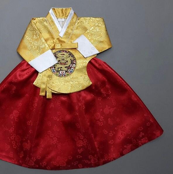 Shiny Red Skirt Girl Hanbok (100D-1YR) - Native Korean