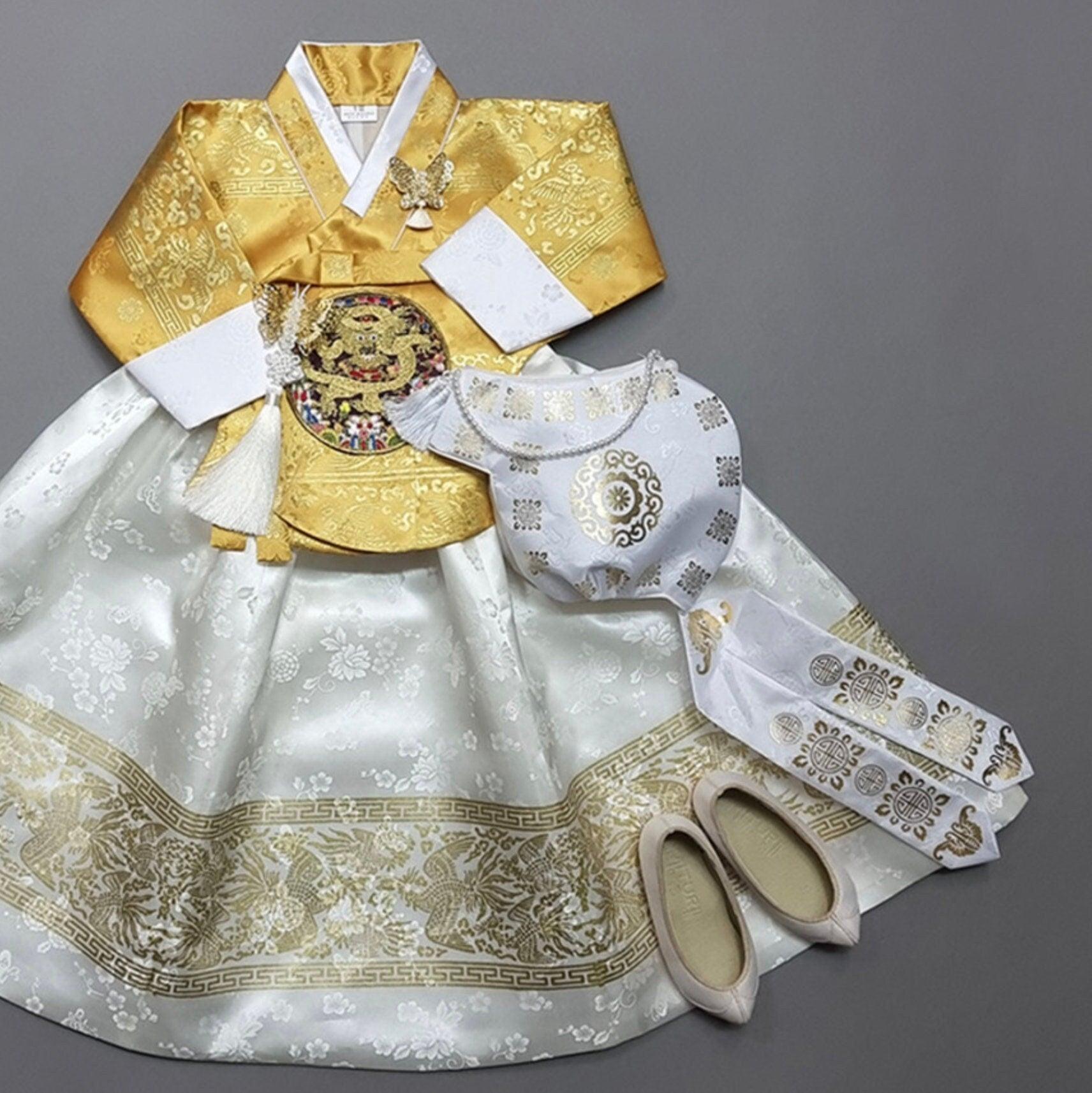 Shiny White Skirt Girl Hanbok (100D-1YR) - Native Korean